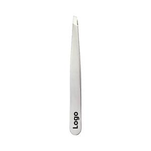 Custom Logo Durable Stainless Steel Eyebrow Tweezers Slanted Tip Beauty <b>Makeup</b> <b>Tool</b> Private Label Supplier - Product Image 6