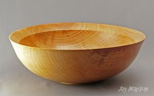 Tazón Redondo de Madera para Servir, Diseño Moderno Grabado a Mano, 9 Pulgadas, Color Madera Natural, para Vajilla y Hostelería - Product Image 2