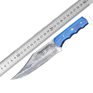 Cuchillo de Caza Multifuncional de Acero de Damasco Hecho a Mano, Mango de Madera Paka, Color Personalizable, Logotipo Personalizable, OEM Disponible - Product Image 6