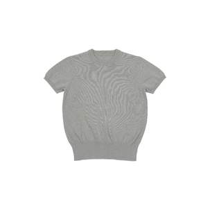 ODM เสื้อสวมหัวคอกลมแฟชั่นสำหรับผู้หญิง, เสื้อสวมหัวคอกลมแขนสั้นพอดีตัวปกติพร้อมโลโก้ด้านหน้า - Product Image 1