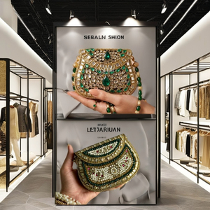 Bolso de Mano de Cristal de Lujo, Diseño Cuadrado Hecho a Mano - Product Image 1