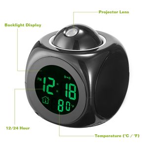 Reloj Despertador Inteligente con Proyección LCD, Funciona con Batería, con Transmisión de Voz, Función de Repetición y Visualización de Temperatura, Sistema de Hora de 12/24 Horas - Product Image 5