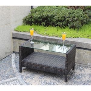 Outdoor Patio Furniture <b>Clear</b> Tempered Glass Coffee <b>Table</b> - Product Image 5