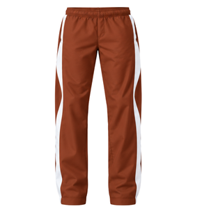 Brown White Hooded Tracksuit Set Full Zip <b>Jacket</b> <b>Straight</b> Leg Pants Custom Athletic Training Sportswear Two Piece Outfit Set - Product Image 5