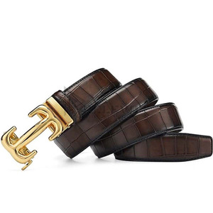 Leather Belt with Pin Buckle Genuine Leather Pin Buckle Belts with Alloy Buckle Solid Belts with Alloy Plate Buckle - Product Image 4