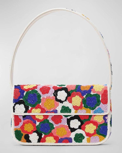 Sac à bandoulière brodé de perles colorées, motif floral, sac à rabat pour femme, idéal pour mariage, fête, voyage, broderie - Product Image 2