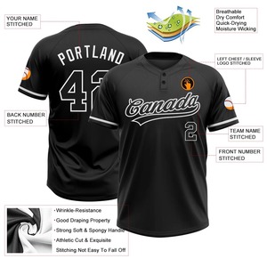 Maillot de baseball personnalisé pour adulte, uniforme durable en tissu extensible 100 % polyester anti-humidité, nom et numéro personnalisés, sport - Product Image 4
