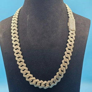 Cuban Link Chain <b>Necklace</b> 925 Silver Moissanite Diamond Iced Out Hip Hop Chain Unisex Luxury Bling <b>Statement</b> Jewelry - Product Image 1