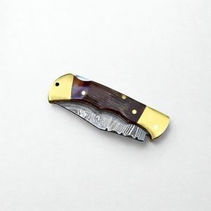 Cuchillo de Bolsillo Recto de Acero de Damasco, Juego en Caja de Regalo, Cuchillo Plegable para Caza y Camping, Funda de Cuero, Multifuncional, ODM OEM - Product Image 2