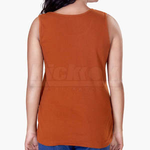 Camiseta sin Mangas para Mujer, Personalizable con Logotipo Frontal, Transpirable, Informal, 100% Algodón, al por Mayor, Ropa Deportiva Más Vendida - Product Image 3