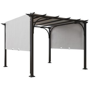 Tenda Parasole Retrattile Bianca 10x10 - Pergola Resistente alle Intemperie - Product Image 1