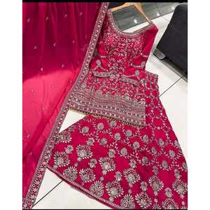 Ensemble de vêtements de soirée brodés pour femmes Sarara Dupatta - Product Image 3