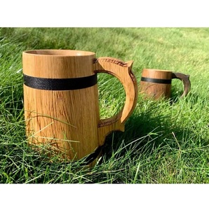 Mug à café en bois massif naturel, artisanal et écologique, réutilisable, durable, avec poignée, pour la maison et le bureau - Product Image 3