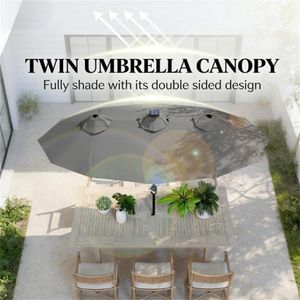 Ombrellone da Giardino Solare Grigio per Esterni - Product Image 4