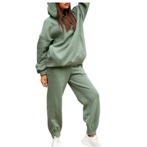 Ensemble de survêtement d'hiver personnalisé pour femme - Maternité, imprimé uni, coupe-vent, écologique, sportif, jogging, pantalon de survêtement - Product Image 2