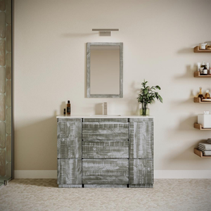 Nouveau modèle de meuble-lavabo en bois sur pied pour salle de bain, avec tiroirs intégrés, assemblage facile, garantie 10 ans, fabriqué au Vietnam - Product Image 2