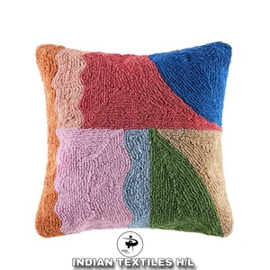 Tufted Boho Cushion Cover By Indian Textiles H/L Handwoven Decorative <b>Throw</b> <b>Pillow</b> Luxury Boho <b>Pillow</b> Cover - Product Image 1