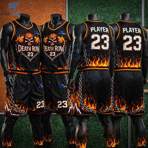 Conjunto de Uniforme de Baloncesto Sublimado con Estampado Personalizado para Hombre, Sin Mangas, Deportivo, Transpirable, de Secado Rápido, para Entrenamiento y Juego, Tallas Grandes, OEM - Product Image 4
