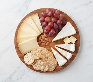 Planche à découper ronde élégante en bois avec trou de suspension, bloc de découpe multifonctionnel pour la cuisine - Product Image 5