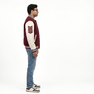 Blouson universitaire personnalisé pour homme avec corps en laine Melton, manches en cuir et broderie – Style streetwear, blouson de baseball universitaire – Fournisseur OEM - Product Image 3