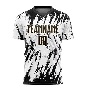 ชุดเสื้อฟุตบอลแบบกำหนดเอง พิมพ์ลายแบบ Sublimated ชื่อทีม 00 สีดำขาว คอกลม แขนสั้น ระบายเหงื่อได้ดี สำหรับผู้ใหญ่ ทั้งชายและหญิง - Product Image 5