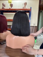 Perruque Lace Front Courte en Gros, 100% Cheveux Humains Vierges, Perruque Vietnamienne Lace Front Originale, Cheveux Naturels Brillants pour Femmes