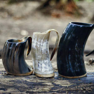 Mug artisanal en corne naturelle Trink horn - Product Image 4