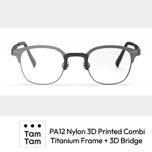 กรอบแว่นตา TamTam รุ่น Ultra-Light Pure Titanium Temple PA12 Nylon 3D Printed Full-Rim Classic Unisex สำหรับผู้ใหญ่ - Product Image 1