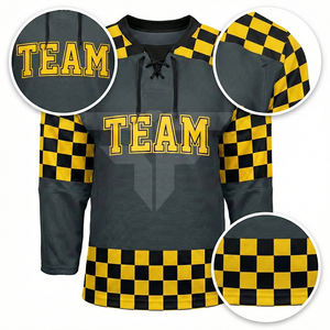 Camiseta de Hockey sobre Hielo al por Mayor, Tejido de Malla de Poliéster Resistente, Unisex, Ajuste para Adultos, Manga Corta, Transpirable, Tallas Grandes - Product Image 4