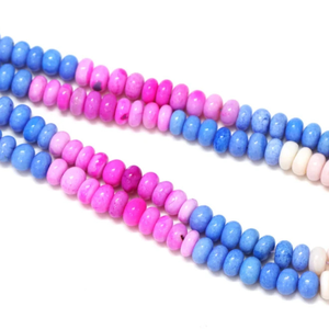 Hermosas cuentas de ópalo multicolor en forma de rondel, lisas, de 15 pulgadas, 7-10 mm, de colores mixtos, cuentas de ópalo liso de calidad AAA. - Product Image 3