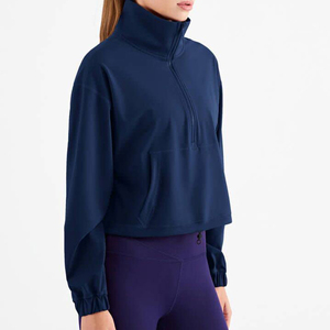 Custom Women's Active <b>Workout</b> Gym Top Quick Dry Long Sleeve Fitness <b>Jacket</b> Zipper Breathable Yoga Sport Four-Way Stretch Front - Product Image 3