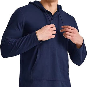 Sudadera con capucha de corte holgado con costuras en contraste, 100% algodón, lavado ácido, para hombre, con logotipo personalizado, estilo liso y sencillo. - Product Image 1