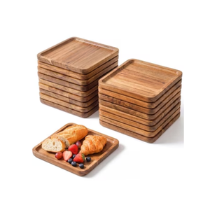 Platos cuadrados de madera de acacia al por mayor a buen precio, plato de madera para aperitivos, postres, ensaladas y frutas de Vietnam - Product Image 2