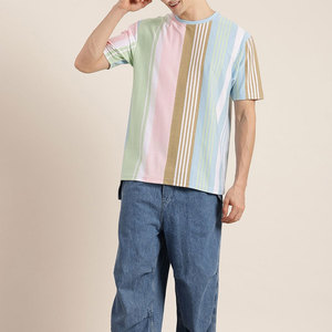เสื้อยืดสตรีทแวร์ผู้ชายทรงหลวม คอวี แขนครึ่ง ผ้าคอตตอนหวี 300GSM ซักแล้วสไตล์วินเทจ ระบายอากาศได้ดี - Product Image 4