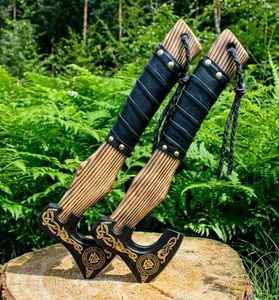 Hacha de Batalla Artesanal de Acero de Damasco, Diseño Industrial, Grabado Personalizado, Hacha de Guerrero para Campismo al Aire Libre, Venta Caliente - Product Image 1