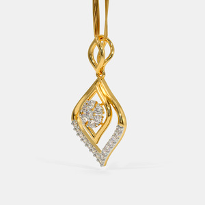 Collar con Colgante de Diamante Cultivado en Laboratorio, Geométrico Floral en Oro Amarillo - Product Image 4