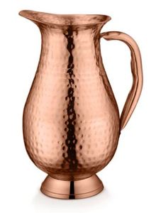 Carafe à eau en cuivre de qualité supérieure avec couvercle, grand pichet à boissons avec poignée pour le service de table et l'hôtellerie - Product Image 5