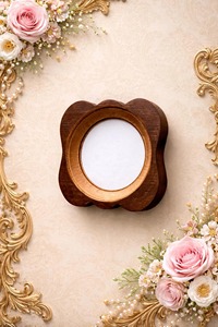 Decorative Wood Flower Photo <b>Frame</b> Desktop Personality <b>Picture</b> <b>Frame</b> <b>for</b> Home Corners Small High Quality Fashionable Lightweight - Product Image 4
