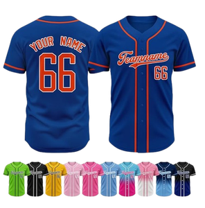 Maillot de baseball personnalisé pour homme avec nom, numéro et logo d'équipe - 100% polyester, impression par sublimation à transfert thermique, séchage rapide - Product Image 6