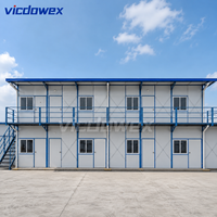 VICDOWEX Maison préfabriquée modulaire contemporaine à 2 étages de type K, épaissie, en panneaux sandwich en acier, assemblage rapide