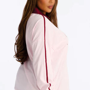 Camiseta de Fútbol Americano de Manga Larga para Mujer, Talla Grande, Cuello en V, Poliéster, Estilo Deportivo, Logotipo Personalizado, Ropa Urbana - Product Image 3