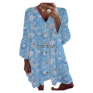 Nouvelle Robe Bohème Gypsy en Coton Imprimée au Bloc pour Femme, Collection Printemps-Été 2026, Fabrication Indienne - Product Image 3