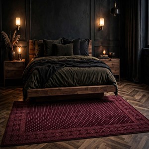 Vintage <b>Burgundy</b> Geometric Area <b>Rug</b> Hand Tufted Premium Wool Oriental Designer Carpet Traditional Living Room Bedroom Home Decor - Product Image 5