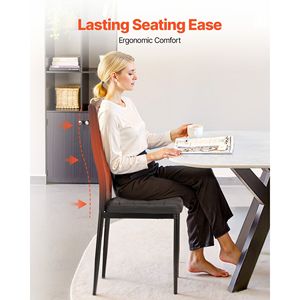 Set Moderno di 6 Sedie da Pranzo Salvaspazio, Sedie Laterali Imbottite in Pelle per Tavolo da Cucina e Sala da Pranzo - Product Image 2