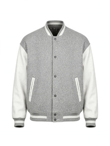 Custom Wool Body <b>White</b> Sleeves Varsity <b>Jacket</b> Wholesale <b>Men</b> Letterman <b>Jacket</b> High School Zipper Closure Waterproof Breathable - Product Image 1