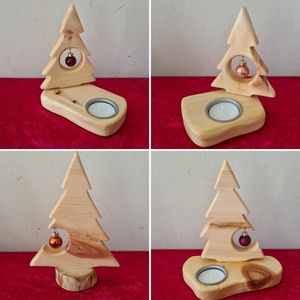 Décoration murale de Noël en bois moderne, écologique et faite à la main pour le salon, centre de table, avec taille personnalisable - Product Image 6