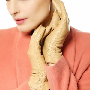 High Quality Custom Oem Women's Winter Leather <b>Gloves</b> <b>Wool</b> Lined Outdoor Windproof Warm Leather Fashion <b>Gloves</b> - Product Image 2