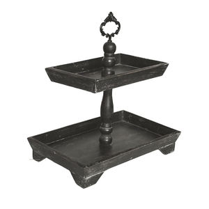 Bandeja de Madera de Varios Niveles para Exhibición de Alimentos en Panaderías y Restaurantes, Diseño Floral Moderno para Decoración de Mostradores de Cafeterías y Bodas - Product Image 2
