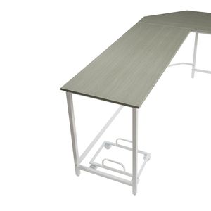 Gray and <b>White</b> L-Shape Rectangular <b>Computer</b> <b>Desk</b> - Product Image 5