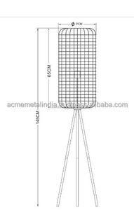 Lampadaire élégant en métal enduit de poudre noire avec conception de cage de trépied parfait pour l'éclairage intérieur du salon et de la chambre à coucher - Product Image 5